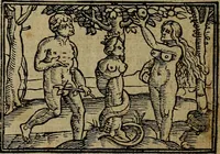 An illustration from Den Bibel, met grooter neersticheyt gecorrigeert : eñ op die canten gheset den ouderdom der werelt : ende hoe lange die gheschiedenissen ende historien der Bibelen elck int zijn voor Christus gheboorte gheweest zijn : ende daer bi vergadert wt fasciculus temporum, ende wt dye cronike va alder werelt, die principael historie der machtiger heydenscher conincrijcke, daer die heylige scrift oock dickwils af vermaent, tot een claerder verstant der Bibelscher historien : ende oock een onderscheyt der tijden te hebben (1535)