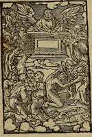 An illustration from Den Bibel, met grooter neersticheyt gecorrigeert : eñ op die canten gheset den ouderdom der werelt : ende hoe lange die gheschiedenissen ende historien der Bibelen elck int zijn voor Christus gheboorte gheweest zijn : ende daer bi vergadert wt fasciculus temporum, ende wt dye cronike va alder werelt, die principael historie der machtiger heydenscher conincrijcke, daer die heylige scrift oock dickwils af vermaent, tot een claerder verstant der Bibelscher historien : ende oock een onderscheyt der tijden te hebben (1535)
