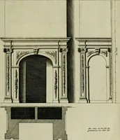 An illustration from Den doorluchtigen hooghgeboren vorst eñ heere Wilhem Henrick, van Gods genade Prince van Orange, werden dese afbeeldingen, van weinighe schoorsteen-wercken, meest ten bevele vande doorl. hooghgeborene Zijne Hooch.ts Heeren grootvader, vader en vrouw grootmoeder (1655)