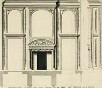 An illustration from Den doorluchtigen hooghgeboren vorst eñ heere Wilhem Henrick, van Gods genade Prince van Orange, werden dese afbeeldingen, van weinighe schoorsteen-wercken, meest ten bevele vande doorl. hooghgeborene Zijne Hooch.ts Heeren grootvader, vader en vrouw grootmoeder (1655)