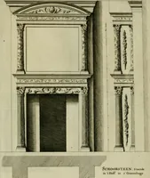 An illustration from Den doorluchtigen hooghgeboren vorst eñ heere Wilhem Henrick, van Gods genade Prince van Orange, werden dese afbeeldingen, van weinighe schoorsteen-wercken, meest ten bevele vande doorl. hooghgeborene Zijne Hooch.ts Heeren grootvader, vader en vrouw grootmoeder (1655)