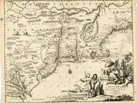 Picture 33 of 130 from De nieuwe en onbekende weereld, of, Beschryving van America en 't zuid-land : vervaetende d'oorsprong der Americaenen en zuid-landers, gedenkwaerdige togten derwaerds, gelegendheid der vaste kusten, eilanden, steden, sterkten, dorpen, tempels, bergen, fonteinen, stroomen, huisen, de natuur van beesten, boomen, planten en vreemde gewasschen, Gods-dienst en zeden, wonderlijke voorvallen, vereeuwde en nieuwe oorlogen: verciert met af-beeldsels na 't leven in America gemaekt, (1671), leaf 153