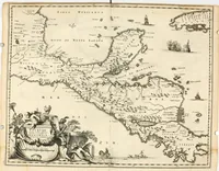Picture 71 of 130 from De nieuwe en onbekende weereld, of, Beschryving van America en 't zuid-land : vervaetende d'oorsprong der Americaenen en zuid-landers, gedenkwaerdige togten derwaerds, gelegendheid der vaste kusten, eilanden, steden, sterkten, dorpen, tempels, bergen, fonteinen, stroomen, huisen, de natuur van beesten, boomen, planten en vreemde gewasschen, Gods-dienst en zeden, wonderlijke voorvallen, vereeuwde en nieuwe oorlogen: verciert met af-beeldsels na 't leven in America gemaekt, (1671), leaf 321