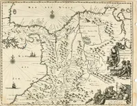 Picture 77 of 130 from De nieuwe en onbekende weereld, of, Beschryving van America en 't zuid-land : vervaetende d'oorsprong der Americaenen en zuid-landers, gedenkwaerdige togten derwaerds, gelegendheid der vaste kusten, eilanden, steden, sterkten, dorpen, tempels, bergen, fonteinen, stroomen, huisen, de natuur van beesten, boomen, planten en vreemde gewasschen, Gods-dienst en zeden, wonderlijke voorvallen, vereeuwde en nieuwe oorlogen: verciert met af-beeldsels na 't leven in America gemaekt, (1671), leaf 347