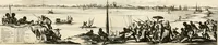 Picture 115 of 130 from De nieuwe en onbekende weereld, of, Beschryving van America en 't zuid-land : vervaetende d'oorsprong der Americaenen en zuid-landers, gedenkwaerdige togten derwaerds, gelegendheid der vaste kusten, eilanden, steden, sterkten, dorpen, tempels, bergen, fonteinen, stroomen, huisen, de natuur van beesten, boomen, planten en vreemde gewasschen, Gods-dienst en zeden, wonderlijke voorvallen, vereeuwde en nieuwe oorlogen: verciert met af-beeldsels na 't leven in America gemaekt, (1671), leaf 587
