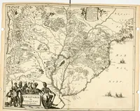 Picture 125 of 130 from De nieuwe en onbekende weereld, of, Beschryving van America en 't zuid-land : vervaetende d'oorsprong der Americaenen en zuid-landers, gedenkwaerdige togten derwaerds, gelegendheid der vaste kusten, eilanden, steden, sterkten, dorpen, tempels, bergen, fonteinen, stroomen, huisen, de natuur van beesten, boomen, planten en vreemde gewasschen, Gods-dienst en zeden, wonderlijke voorvallen, vereeuwde en nieuwe oorlogen: verciert met af-beeldsels na 't leven in America gemaekt, (1671), leaf 671