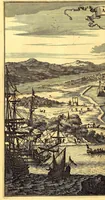 An illustration from De Nieuwe en onbekende Weereld: of Beschryving van America en 't Zuid-Land, : vervaetende d'oorsprong der Americænen en Zuid-Landers, gedenkwaerdige togten derwaerds, gelegendheid der vaste kusten, eilanden, steden, sterkten, dorpen, tempels, bergen, fonteinen, stroomen, huisen, de natuur van beesten, boomen, planten en vreemde gewasschen, gods-dienst en zeden, wonderlijke voorvallen, vereeuwde en nieuwe oorloogen: Verciert met af-beeldsels na 't leven in America gemaekt, (1671)