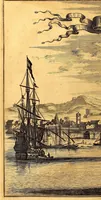 An illustration from De Nieuwe en onbekende Weereld: of Beschryving van America en 't Zuid-Land, : vervaetende d'oorsprong der Americænen en Zuid-Landers, gedenkwaerdige togten derwaerds, gelegendheid der vaste kusten, eilanden, steden, sterkten, dorpen, tempels, bergen, fonteinen, stroomen, huisen, de natuur van beesten, boomen, planten en vreemde gewasschen, gods-dienst en zeden, wonderlijke voorvallen, vereeuwde en nieuwe oorloogen: Verciert met af-beeldsels na 't leven in America gemaekt, (1671)