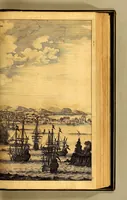 An illustration from De Nieuwe en onbekende Weereld: of Beschryving van America en 't Zuid-Land, : vervaetende d'oorsprong der Americænen en Zuid-Landers, gedenkwaerdige togten derwaerds, gelegendheid der vaste kusten, eilanden, steden, sterkten, dorpen, tempels, bergen, fonteinen, stroomen, huisen, de natuur van beesten, boomen, planten en vreemde gewasschen, gods-dienst en zeden, wonderlijke voorvallen, vereeuwde en nieuwe oorloogen: Verciert met af-beeldsels na 't leven in America gemaekt, (1671)