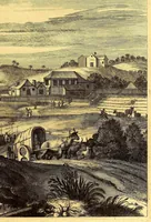 Picture 52 of 63 from De Nieuwe en onbekende Weereld: of Beschryving van America en 't Zuid-Land, : vervaetende d'oorsprong der Americænen en Zuid-Landers, gedenkwaerdige togten derwaerds, gelegendheid der vaste kusten, eilanden, steden, sterkten, dorpen, tempels, bergen, fonteinen, stroomen, huisen, de natuur van beesten, boomen, planten en vreemde gewasschen, gods-dienst en zeden, wonderlijke voorvallen, vereeuwde en nieuwe oorloogen: Verciert met af-beeldsels na 't leven in America gemaekt, (1671), leaf 631