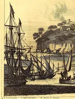 An illustration from De Nieuwe en onbekende Weereld: of Beschryving van America en 't Zuid-Land, : vervaetende d'oorsprong der Americænen en Zuid-Landers, gedenkwaerdige togten derwaerds, gelegendheid der vaste kusten, eilanden, steden, sterkten, dorpen, tempels, bergen, fonteinen, stroomen, huisen, de natuur van beesten, boomen, planten en vreemde gewasschen, gods-dienst en zeden, wonderlijke voorvallen, vereeuwde en nieuwe oorloogen: Verciert met af-beeldsels na 't leven in America gemaekt, (1671)