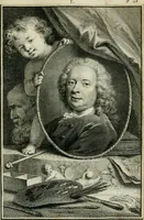 An illustration from De nieuwe schouburg der Nederlantsche kunstschilders en schilderessen: waer in levens-en kunstbedryven der tans levende en reets overleedene schilders, die van Houbraken, noch eenig ander schryver, zyn aengeteekend, verhaelt worden (1750)