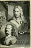 An illustration from De nieuwe schouburg der Nederlantsche kunstschilders en schilderessen: waer in levens-en kunstbedryven der tans levende en reets overleedene schilders, die van Houbraken, noch eenig ander schryver, zyn aengeteekend, verhaelt worden (1750)