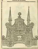Picture 53 of 66 from Den nederlandtsen hovenier : zijnde het I. deel van het Vermakelijck land-leven, beschrijbende alderhande princelijke en heerlijcke lusthoven en hofsteden; en hoeman de selve, met veelderley uytnemende boomen, bloemen en kruyden, kan beplanted, bezaeyen, en vercieren ... (1699), leaf 122