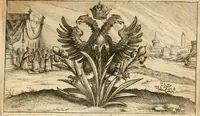 Picture 33 of 33 from Den onderganck des roomschen arents door den noordschen leeuw : af-ghebeeldt in verscheyden konstige figuren, met sin-rijcke verklaringhen der selver, beydes in en buyten rijm ... met een verhael van den doodt des koninghs (1642), leaf 108