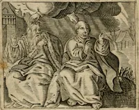 An illustration from Spiegel van den ouden ende nieuwen-tijt : bestaende uyt spreeck-woorden, ontleent van de voorige ende jegenwoordige eeuwe, verlustigt door menichte van sinne-beelden, met gedichten en prenten daer op passende (1648)