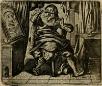 An illustration from Spiegel van den ouden ende nieuwen-tijt : bestaende uyt spreeck-woorden, ontleent van de voorige ende jegenwoordige eeuwe, verlustigt door menichte van sinne-beelden, met gedichten en prenten daer op passende (1648)