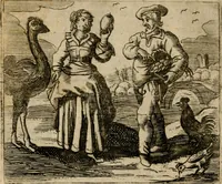 Picture 56 of 95 from Spiegel van den ouden ende nieuwen-tijt : bestaende uyt spreeck-woorden, ontleent van de voorige ende jegenwoordige eeuwe, verlustigt door menichte van sinne-beelden, met gedichten en prenten daer op passende (1648), leaf 197