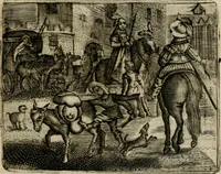 An illustration from Spiegel van den ouden ende nieuwen-tijt : bestaende uyt spreeck-woorden, ontleent van de voorige ende jegenwoordige eeuwe, verlustigt door menichte van sinne-beelden, met gedichten en prenten daer op passende (1648)