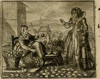 An illustration from Spiegel van den ouden ende nieuwen-tijt : bestaende uyt spreeck-woorden, ontleent van de voorige ende jegenwoordige eeuwe, verlustigt door menichte van sinne-beelden, met gedichten en prenten daer op passende (1648)