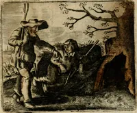 Picture 89 of 95 from Spiegel van den ouden ende nieuwen-tijt : bestaende uyt spreeck-woorden, ontleent van de voorige ende jegenwoordige eeuwe, verlustigt door menichte van sinne-beelden, met gedichten en prenten daer op passende (1648), leaf 308