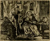 An illustration from Spiegel van den ouden ende nieuwen-tijt : bestaende uyt spreeck-woorden, ontleent van de voorige ende jegenwoordige eeuwe, verlustigt door menichte van sinne-beelden, met gedichten en prenten daer op passende (1648)