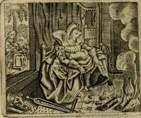 Picture 20 of 95 from Spiegel van den ouden ende nieuwen-tijt : bestaende uyt spreeck-woorden, ontleent van de voorige ende jegenwoordige eeuwe, verlustigt door menichte van sinne-beelden, met gedichten en prenten daer op passende (1648), leaf 79