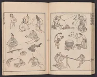 An illustration from Denshin kaishu Hokusai manga (1780)
