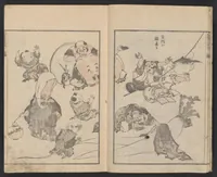 An illustration from Denshin kaishu Hokusai manga (1780)