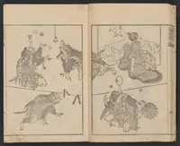 An illustration from Denshin kaishu Hokusai manga (1780)