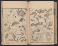 An illustration from Denshin kaishu Hokusai manga (1780)