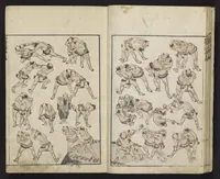 An illustration from Denshin kaishu Hokusai manga (1828)