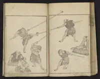 An illustration from Denshin kaishu Hokusai manga (1828)