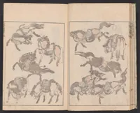 An illustration from Denshin kaishu Hokusai manga (1780)