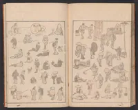 An illustration from Denshin kaishu Hokusai manga (1780)