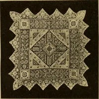 An illustration from Dentelles et guipures : anciennes et modernes, imitations ou copies. Varieté des genres et des points. 52 portraits documentaires, 249 échantillons de dentelles, collerettes, fraises, manchettes, rabats, etc. (1904)