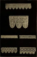 An illustration from Dentelles et guipures : anciennes et modernes, imitations ou copies. Varieté des genres et des points. 52 portraits documentaires, 249 échantillons de dentelles, collerettes, fraises, manchettes, rabats, etc. (1904)