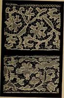 An illustration from Dentelles et guipures : anciennes et modernes, imitations ou copies. Varieté des genres et des points. 52 portraits documentaires, 249 échantillons de dentelles, collerettes, fraises, manchettes, rabats, etc. (1904)