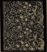 An illustration from Dentelles et guipures : anciennes et modernes, imitations ou copies. Varieté des genres et des points. 52 portraits documentaires, 249 échantillons de dentelles, collerettes, fraises, manchettes, rabats, etc. (1904)