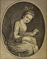 An illustration from Dentelles et guipures : anciennes et modernes, imitations ou copies. Varieté des genres et des points. 52 portraits documentaires, 249 échantillons de dentelles, collerettes, fraises, manchettes, rabats, etc. (1904)