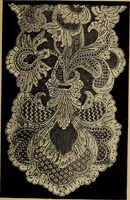 An illustration from Dentelles et guipures : anciennes et modernes, imitations ou copies. Varieté des genres et des points. 52 portraits documentaires, 249 échantillons de dentelles, collerettes, fraises, manchettes, rabats, etc. (1904)