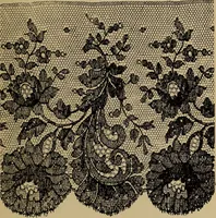 An illustration from Dentelles et guipures : anciennes et modernes, imitations ou copies. Varieté des genres et des points. 52 portraits documentaires, 249 échantillons de dentelles, collerettes, fraises, manchettes, rabats, etc. (1904)
