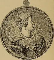 An illustration from Dentelles et guipures : anciennes et modernes, imitations ou copies. Varieté des genres et des points. 52 portraits documentaires, 249 échantillons de dentelles, collerettes, fraises, manchettes, rabats, etc. (1904)