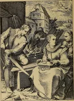 An illustration from Dentelles et guipures : anciennes et modernes, imitations ou copies. Varieté des genres et des points. 52 portraits documentaires, 249 échantillons de dentelles, collerettes, fraises, manchettes, rabats, etc. (1904)