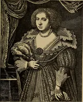 An illustration from Dentelles et guipures : anciennes et modernes, imitations ou copies. Varieté des genres et des points. 52 portraits documentaires, 249 échantillons de dentelles, collerettes, fraises, manchettes, rabats, etc. (1904)