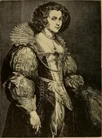 An illustration from Dentelles et guipures : anciennes et modernes, imitations ou copies. Varieté des genres et des points. 52 portraits documentaires, 249 échantillons de dentelles, collerettes, fraises, manchettes, rabats, etc. (1904)