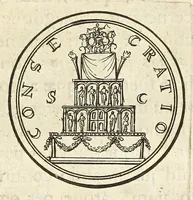 Picture 16 of 30 from De nummo Pantheo Hadriani Imperatoris, ad ill[uminati]mum Spanhemium dissertatio : in qua praeter nonnulla de consecrationibus veterum, illarúmque origine, peculiaris quaedam instituitur comparatio inter Hadrianum, & Alexandrum M. multáque illis communia demonstrantur (1690), leaf 57