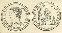 Picture 23 of 30 from De nummo Pantheo Hadriani Imperatoris, ad ill[uminati]mum Spanhemium dissertatio : in qua praeter nonnulla de consecrationibus veterum, illarúmque origine, peculiaris quaedam instituitur comparatio inter Hadrianum, & Alexandrum M. multáque illis communia demonstrantur (1690), leaf 73