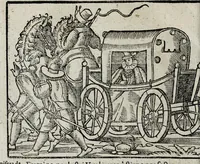 An illustration from De nuptiis illustris ac generosi Domini, Dom. Iohannis Georgii, Comitis a Zollern, serenissimi vtriusque Bauariae Ducis, Maxaemiliani consiliarij, &c. illustris & generosi Domini, Dom. Italo Friderici, Comitis à Zollern, Sigmaringen & Veringen, Domini in Haigerloch & Wehrstain, Romani Imperij Cubicularij haereditarij, Sacrae Caes. Maiestatis consiliarij intimi, &c. filii vnicè dilecti, Dominorum suorum clementissimorum, cum illustri et generosa Domina, Do. Francisca, illustris & generosi Domini, Dom. Friderici Vvild, Comitis in Thaumb & Kyrburg, Comitis Rheinensis in Stain, Comitis à Salm, & Domini in Vinstingen, &c. filia : celebratis Hechingae XI. Octobris, anno salutis M. D. IIC. libri septem : versu heroico (1601)