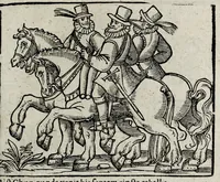 An illustration from De nuptiis illustris ac generosi Domini, Dom. Iohannis Georgii, Comitis a Zollern, serenissimi vtriusque Bauariae Ducis, Maxaemiliani consiliarij, &c. illustris & generosi Domini, Dom. Italo Friderici, Comitis à Zollern, Sigmaringen & Veringen, Domini in Haigerloch & Wehrstain, Romani Imperij Cubicularij haereditarij, Sacrae Caes. Maiestatis consiliarij intimi, &c. filii vnicè dilecti, Dominorum suorum clementissimorum, cum illustri et generosa Domina, Do. Francisca, illustris & generosi Domini, Dom. Friderici Vvild, Comitis in Thaumb & Kyrburg, Comitis Rheinensis in Stain, Comitis à Salm, & Domini in Vinstingen, &c. filia : celebratis Hechingae XI. Octobris, anno salutis M. D. IIC. libri septem : versu heroico (1601)